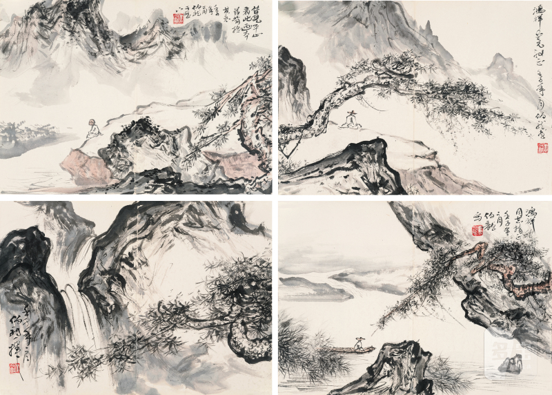 黑伯龙 1915-1989 山水四帧 - 图2